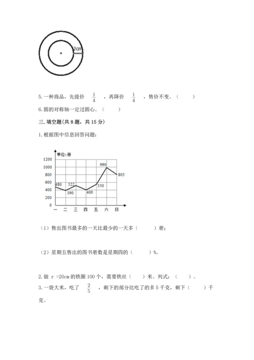 六年级上册数学期末测试卷带答案（夺分金卷）.docx