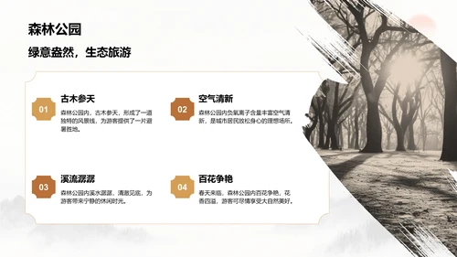 橙色复古风家乡旅游资源介绍PPT模板