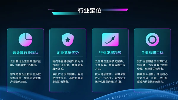 蓝紫色科技风科技公司行业展会PPT模版