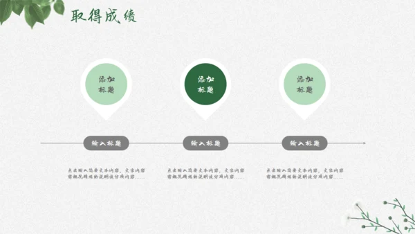 花卉植物清新雅致，述职报告通用PPT模板