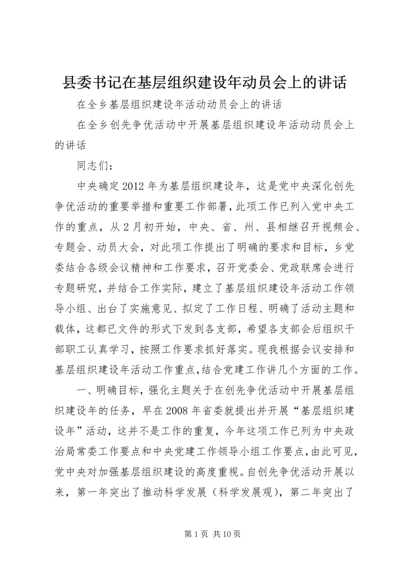 县委书记在基层组织建设年动员会上的讲话 (3).docx