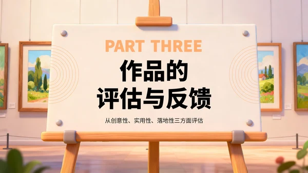 橙黄色卡通风艺术作品集PPT