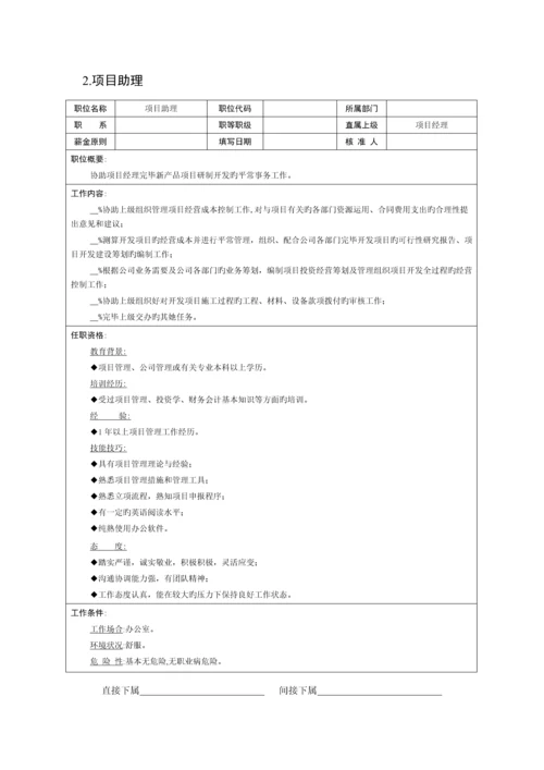 企业专项项目部组织机构图与岗位基本职责描述.docx