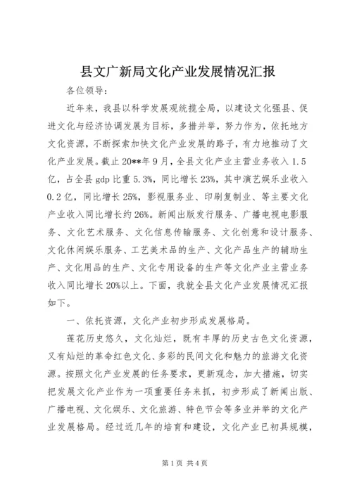 县文广新局文化产业发展情况汇报.docx