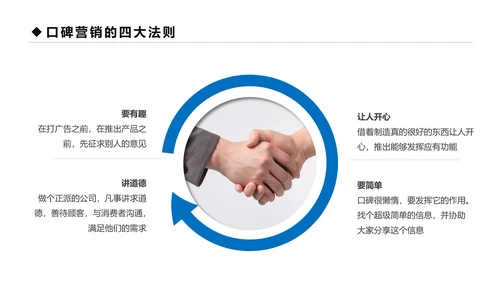 蓝色商务口碑营销团队管理企业培训PPT模板