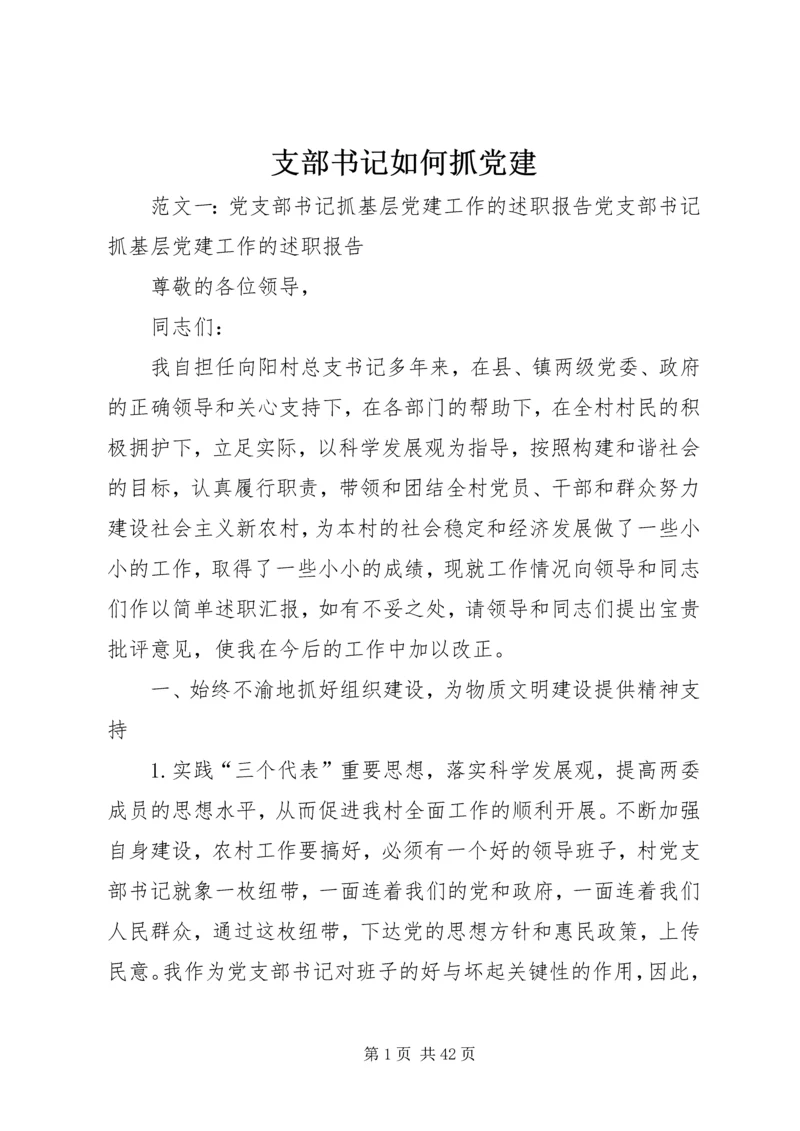 支部书记如何抓党建.docx