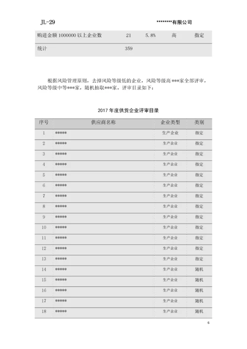 药品批发企业年度质量体系评审评审报告(供货单位).docx