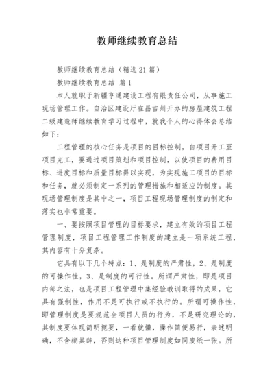 教师继续教育总结.docx