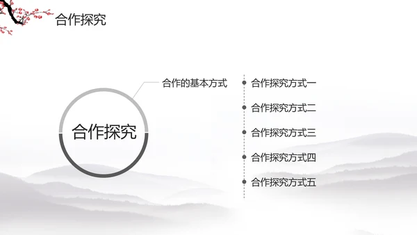 水墨梅花教学课件PPT模板