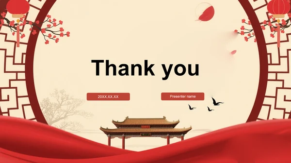 红色国潮风谢师宴PPT主题