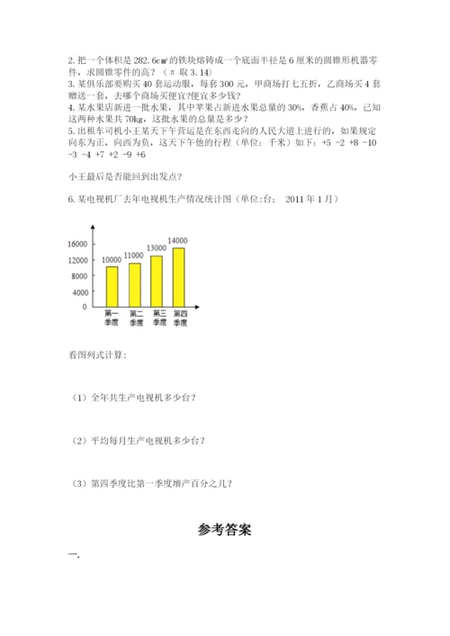 苏教版数学小升初模拟试卷附参考答案（黄金题型）.docx