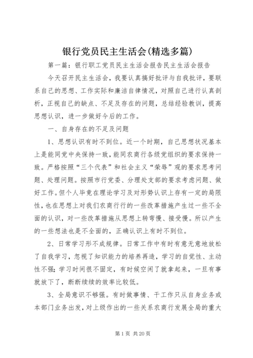 银行党员民主生活会(精选多篇).docx