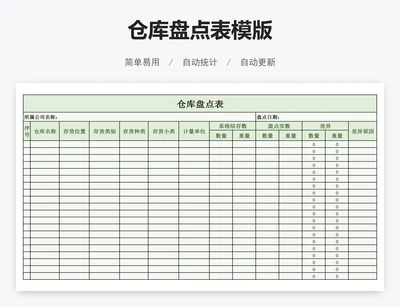 仓库盘点表模版