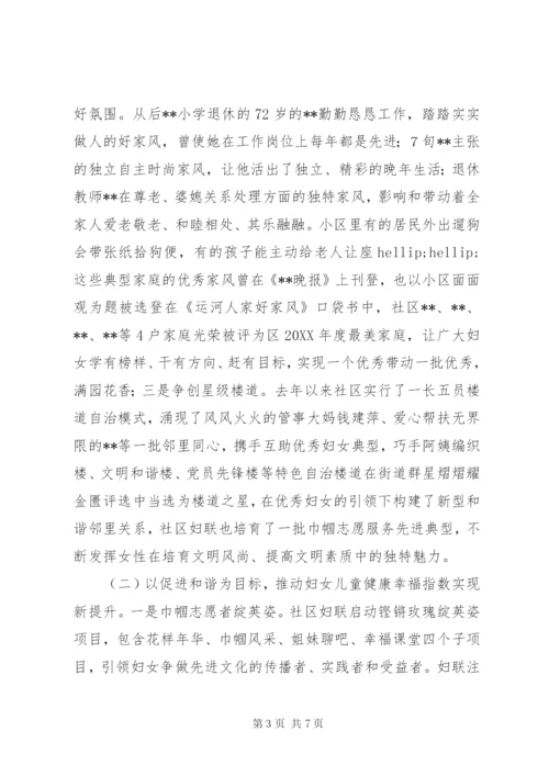开展社区妇联工作调研报告 (2).docx