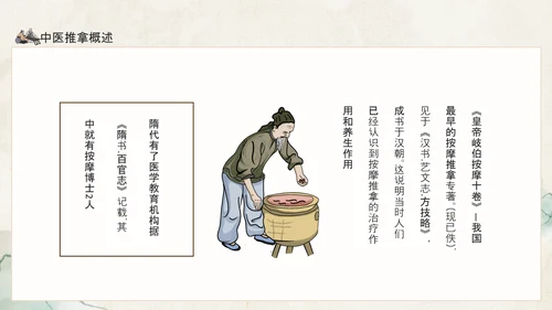 中医推拿传统医学传承中医药文化PPT模板