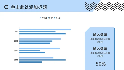蓝白撞色孟菲斯简约PPT模板