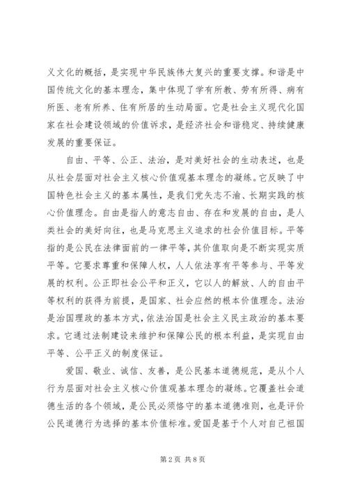 学习社会主义核心价值观心得体会范文.docx
