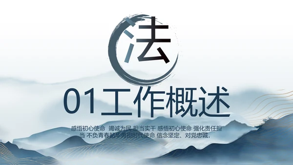 蓝色中国风道德与法治总结PPT