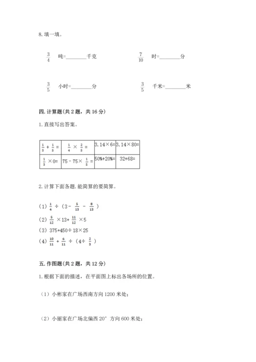 人教版六年级上册数学 期中测试卷（考点提分）.docx
