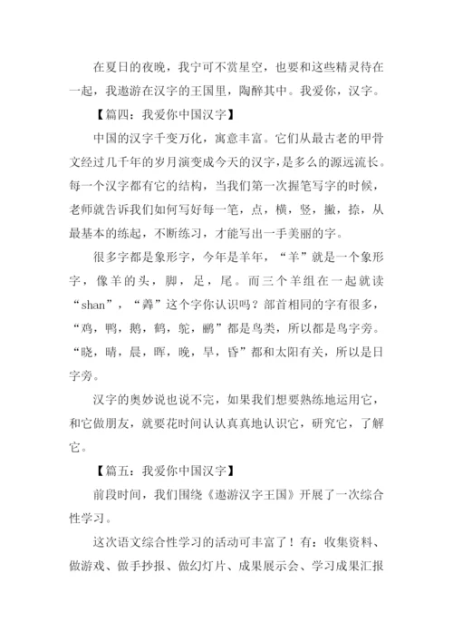 我爱你中国汉字作文.docx