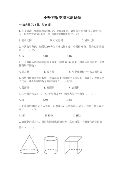 小升初数学期末测试卷【巩固】.docx