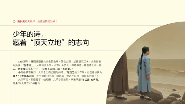 中式复古线条风人物介绍林则徐PPT模板
