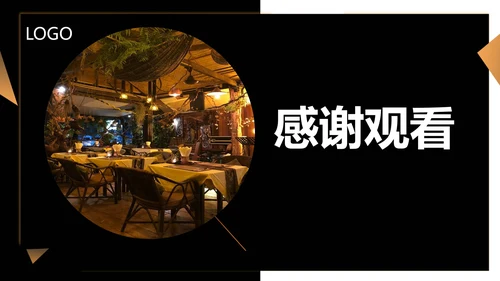 黑色简约风西式餐饮PPT模板
