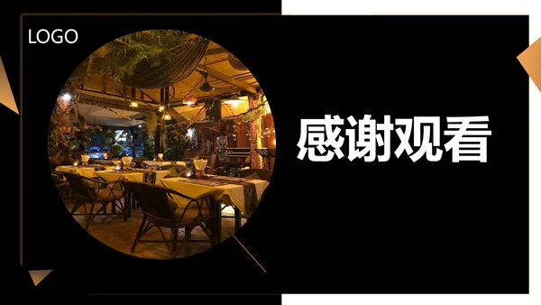 黑色简约风西式餐饮PPT模板