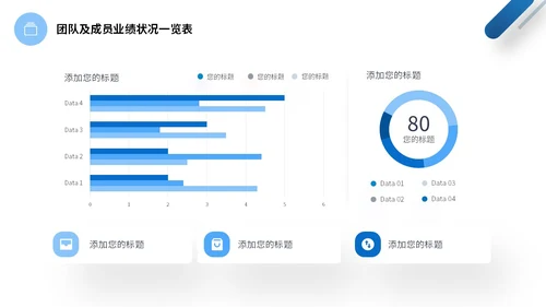 蓝色简约形状销售部年终工作总结商务通用PPT销售年终总结