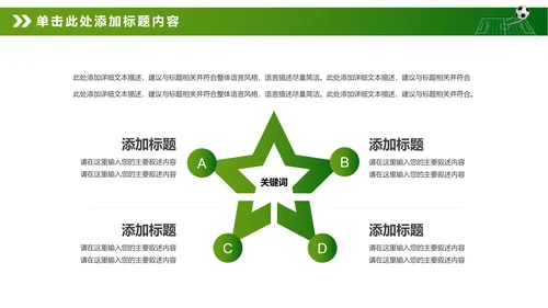 绿色动感少儿足球运动足球训练世界杯PPT