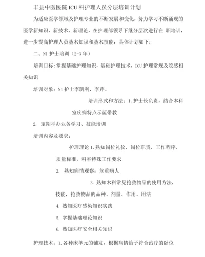 icu护理人员分层级培训计划新修.docx