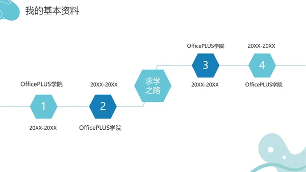 清新蓝色简约动感创意个人简历PPT模板