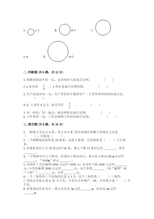 重庆市梁平县六年级下册数学期末测试卷附精品答案.docx