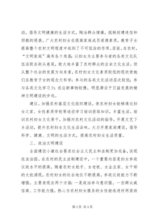 关于农村妇女发挥作用的调研思考 (4).docx