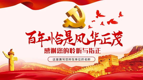 百年恰是风华正茂学习党的百年历史PPT模板