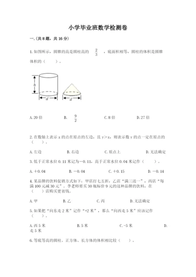 小学毕业班数学检测卷带答案（满分必刷）.docx