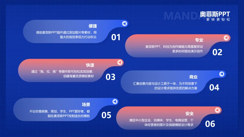 创意通用并列关系6项PPT单页