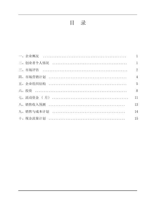 创业项目实施计划书第二版