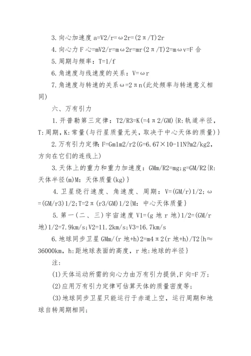 2022高中物理公式大全.docx