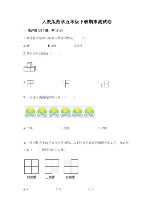 人教版数学五年级下册期末测试卷【夺冠系列】.docx