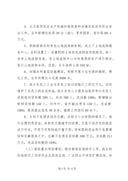 年度乡政府工作总结及年工作计划.docx