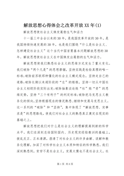 解放思想心得体会之改革开放XX年(1).docx