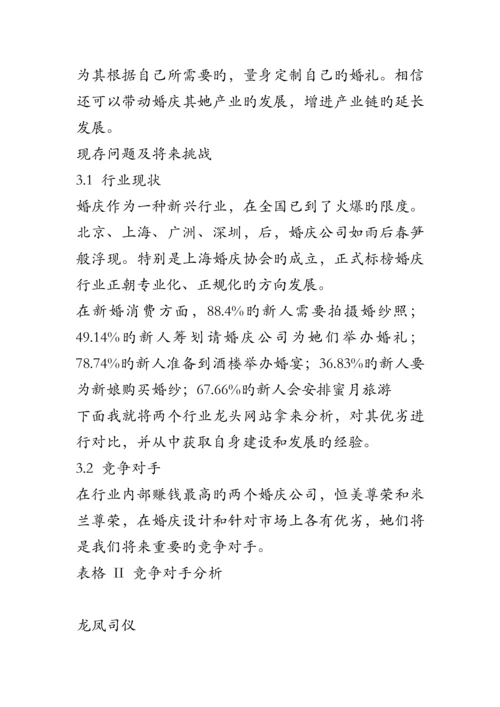 婚庆公司创业综合计划书.docx