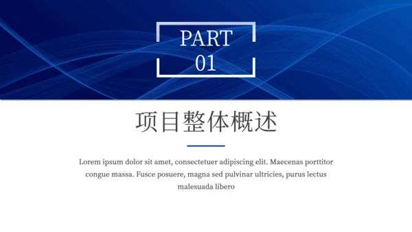 蓝色极简互联网项目汇报通用PPT模板