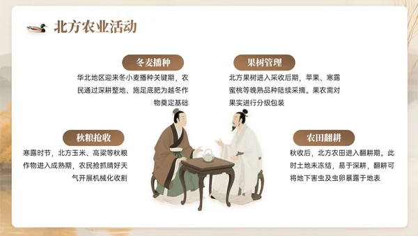 棕色系中国风寒露节气知识PPT模板