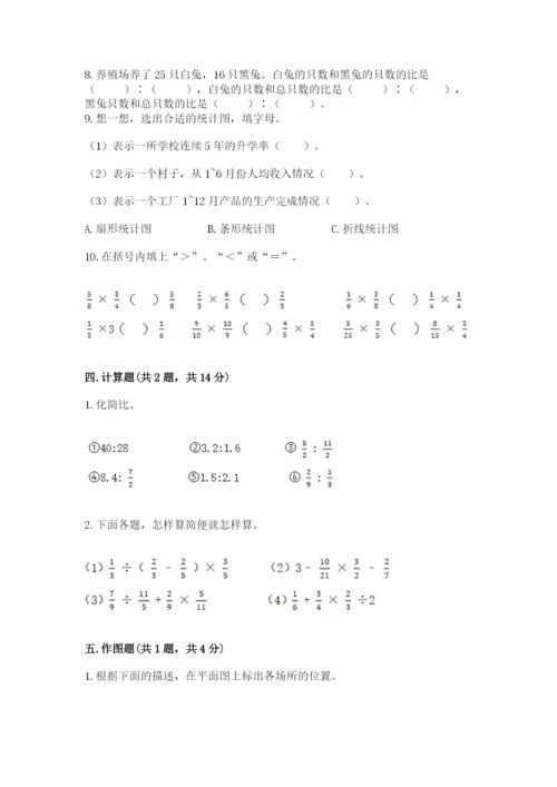 2022六年级上册数学期末考试试卷含答案（培优）.docx