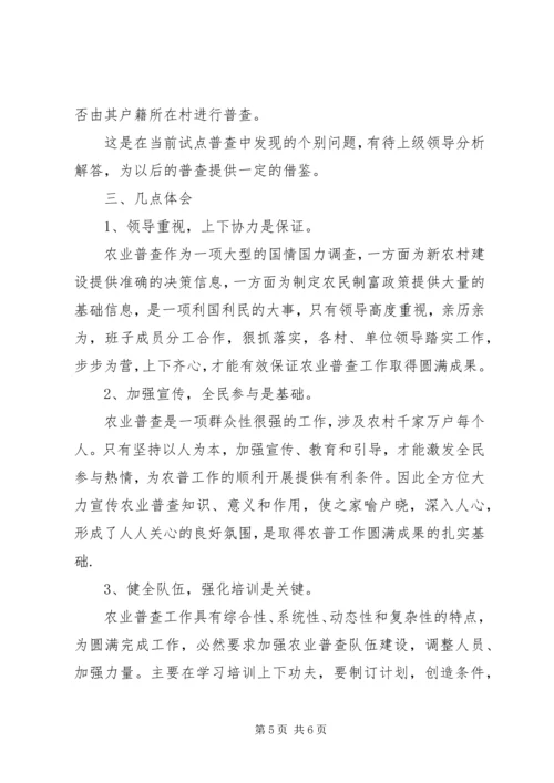 乡镇第二次农业普查试点工作总结.docx