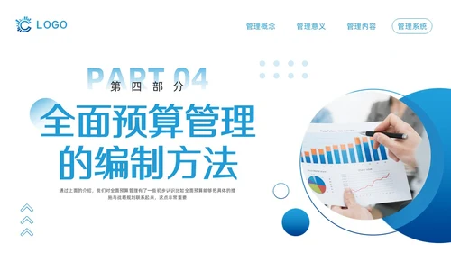 蓝色简约全面预算管理PPT模板宣传PPT动态PPT