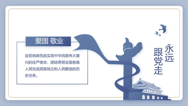 蓝色大气党建党政党课治国理政动态PPT模板