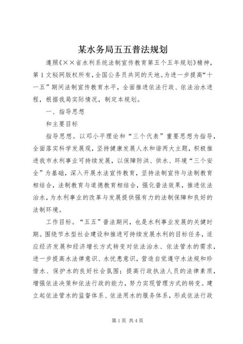 某水务局五五普法规划 (4).docx